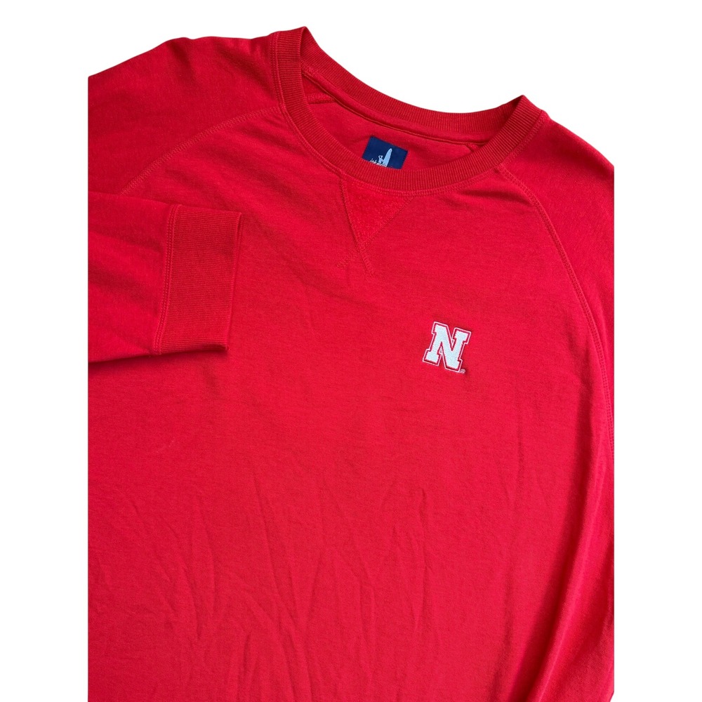 Johnnie-O Mens Nebraska Huskers Freeman Sweatshirt Red‎ 2XL JMKO3980 Raglan Crew